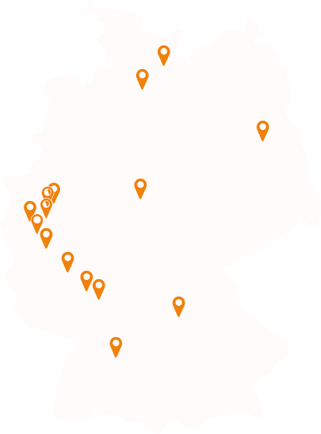 Deutschlandkarte mit Standort-Markern